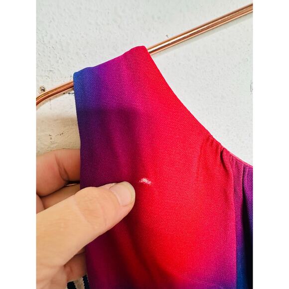 REBECCA VALLANCE Red White Side Waist Cutouts  Del Prado Midi Dress size 8 - Picture 10 of 16